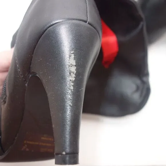 NEW Black/Red Ribbon Boots Halloween Adult Costume Accessory Adult 5/6 - Picture 4 of 7